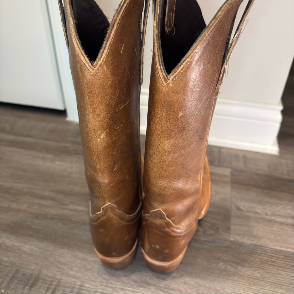 Lane Emma Jane Tall Western Leather Brown Boots - Picture 9 of 11